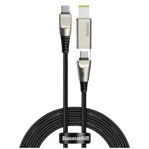 BASEUS CA1T2-B0G FLASH SERIES ONE-FOR-TWO FAST CHARGING TYPE-C DATA CABLE WITH SQUARE HEAD